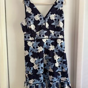 Vineyard Vines Blue and White Floral Mini Dress
